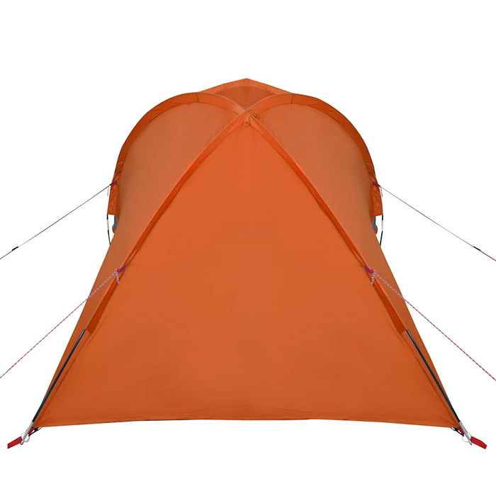 Campingtelt 2 personer grå og oransje 320x140x120 cm 185T taft