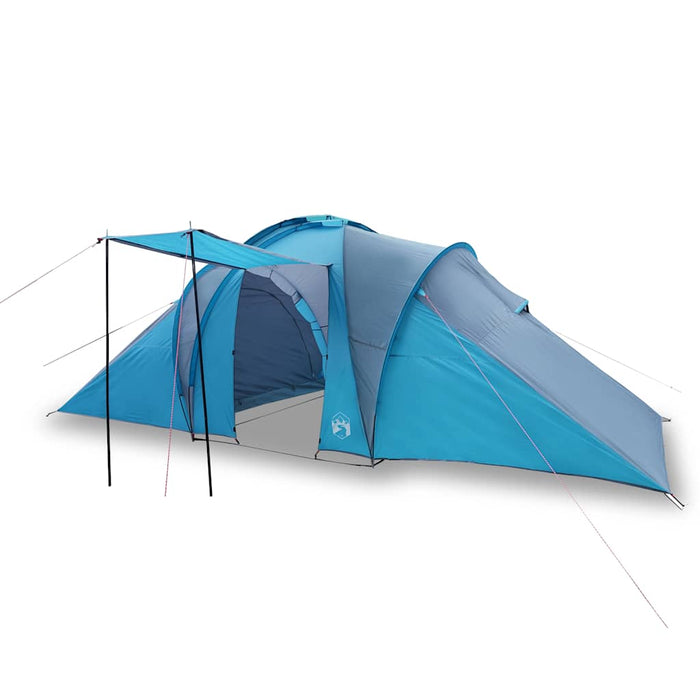 Campingtelt 6 personer blå 576x238x193 cm 185T taft