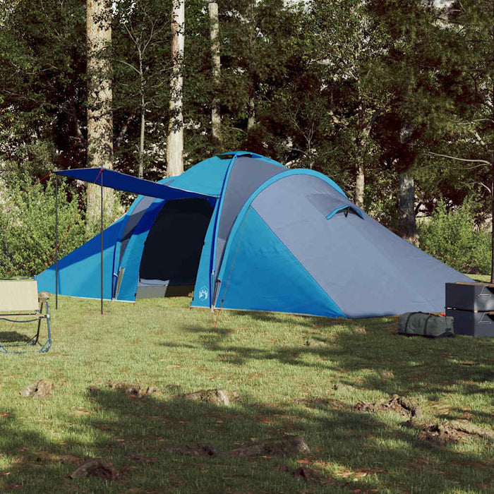 Campingtelt 6 personer blå 576x238x193 cm 185T taft