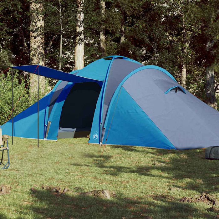 Campingtelt 6 personer blå 576x238x193 cm 185T taft