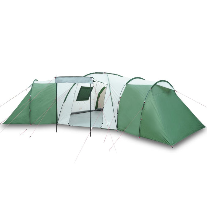 Campingtelt 12 personer grønn 840x720x200 cm 185T taft