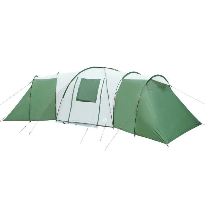 Campingtelt 12 personer grønn 840x720x200 cm 185T taft