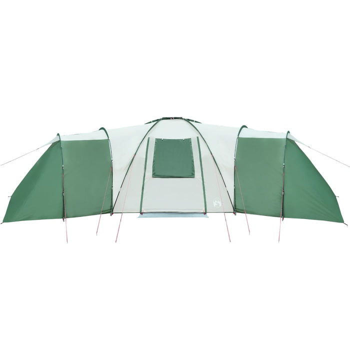 Campingtelt 12 personer grønn 840x720x200 cm 185T taft