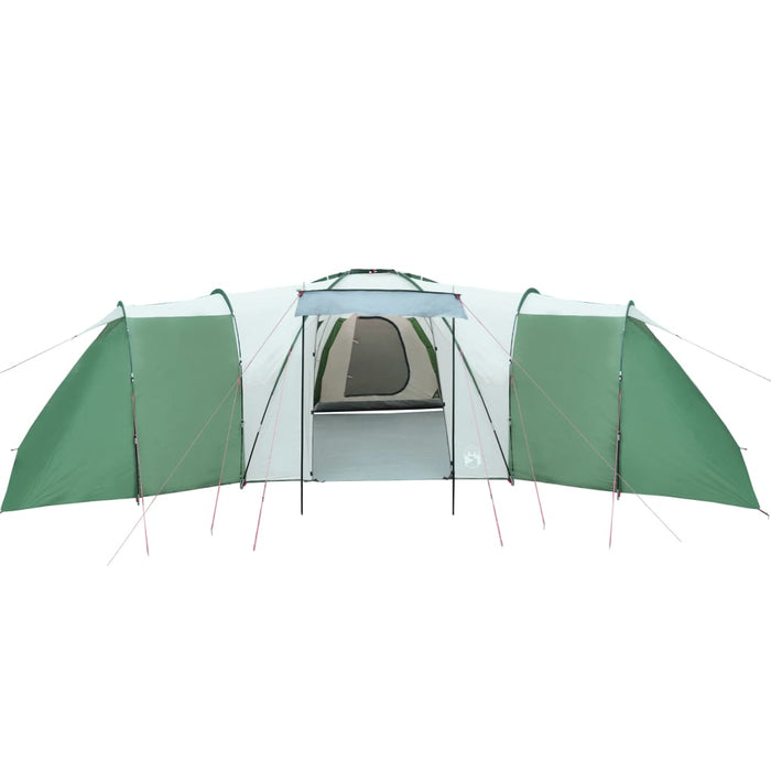 Campingtelt 12 personer grønn 840x720x200 cm 185T taft