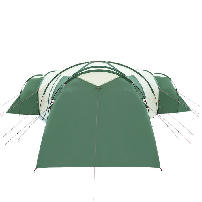 Campingtelt 12 personer grønn 840x720x200 cm 185T taft