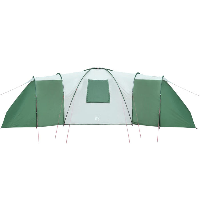 Campingtelt 12 personer grønn 840x720x200 cm 185T taft