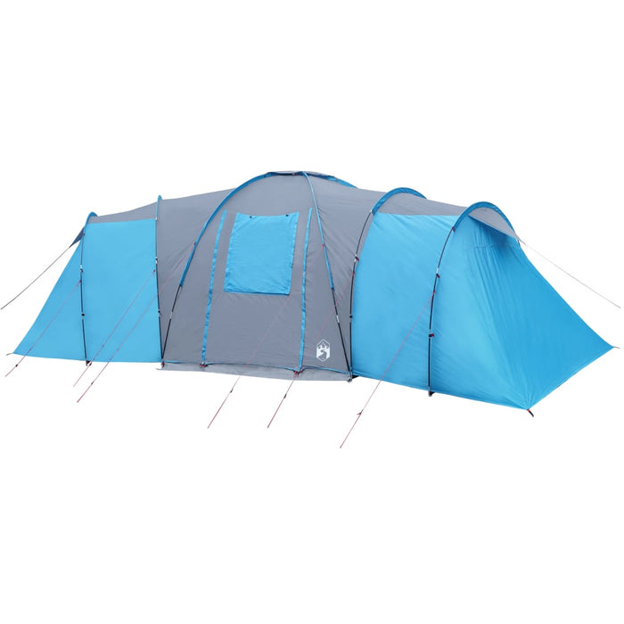 Campingtelt 12 personer blå 840x720x200 cm 185T taft