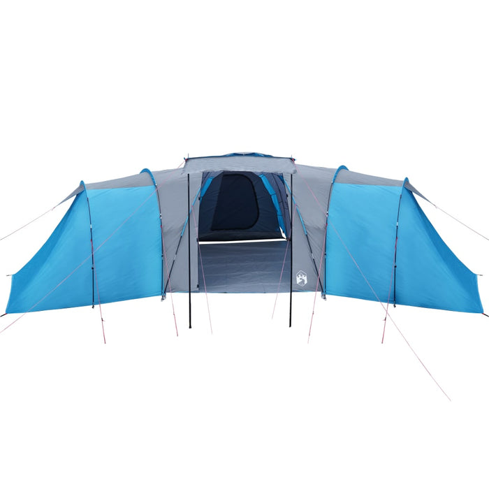 Campingtelt 12 personer blå 840x720x200 cm 185T taft