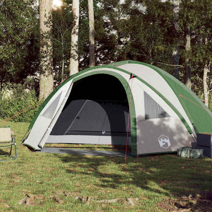 Campingtelt 4 personer grønn 300x250x132 cm 185T taft