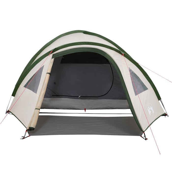 Campingtelt 4 personer grønn 300x250x132 cm 185T taft