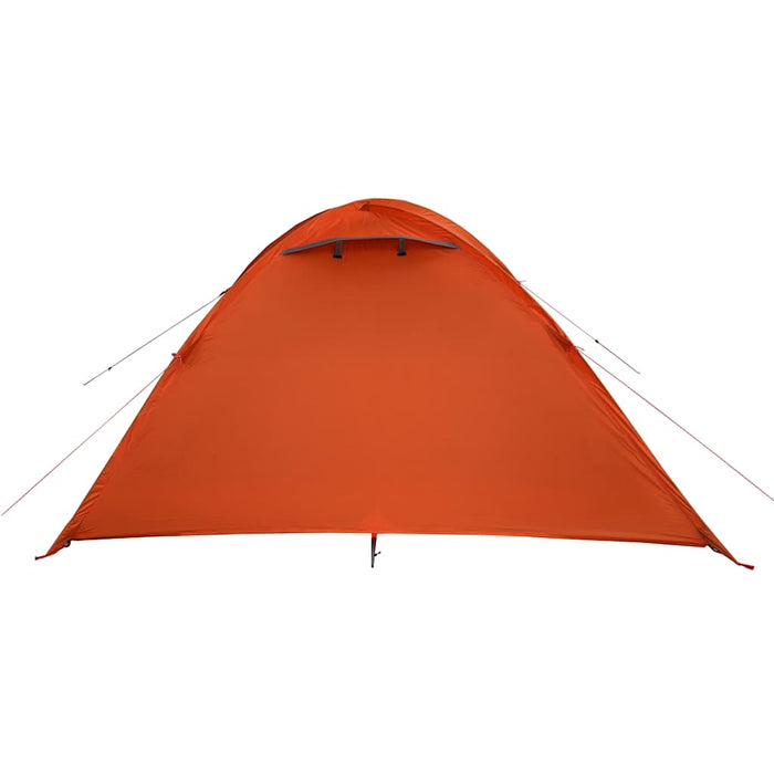 Campingtelt 4 personer grå og oransje 300x250x132 cm 185T taft