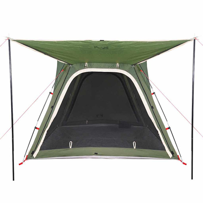 Campingtelt 4 personer grønn 240x221x160 cm 185T taft
