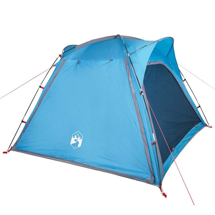 Campingtelt 4 personer blå 240x221x160 cm 185T taft