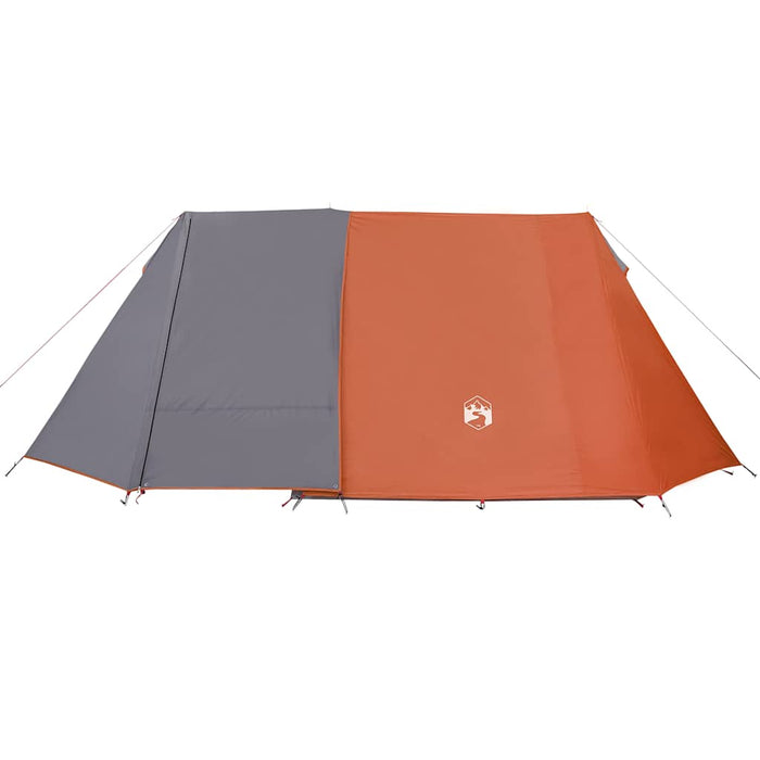 Campingtelt 3 personer grå og oransje 465x220x170 cm 185T taft