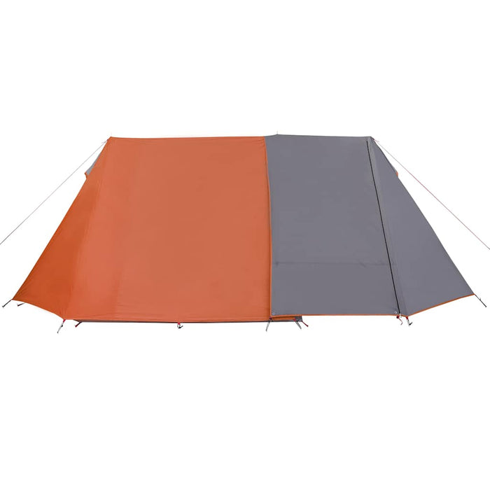 Campingtelt 3 personer grå og oransje 465x220x170 cm 185T taft