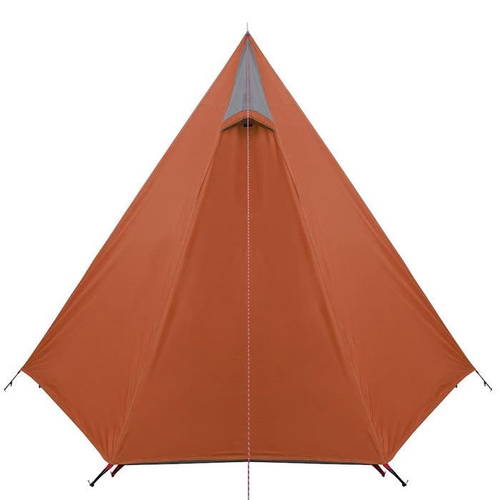 Campingtelt 3 personer grå og oransje 465x220x170 cm 185T taft