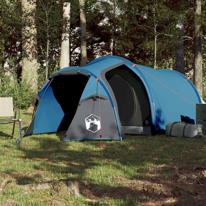 Campingtelt 3 personer blå 370x185x116 cm 185T taft