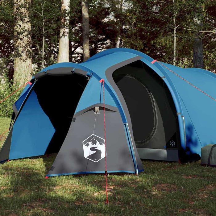Campingtelt 3 personer blå 370x185x116 cm 185T taft
