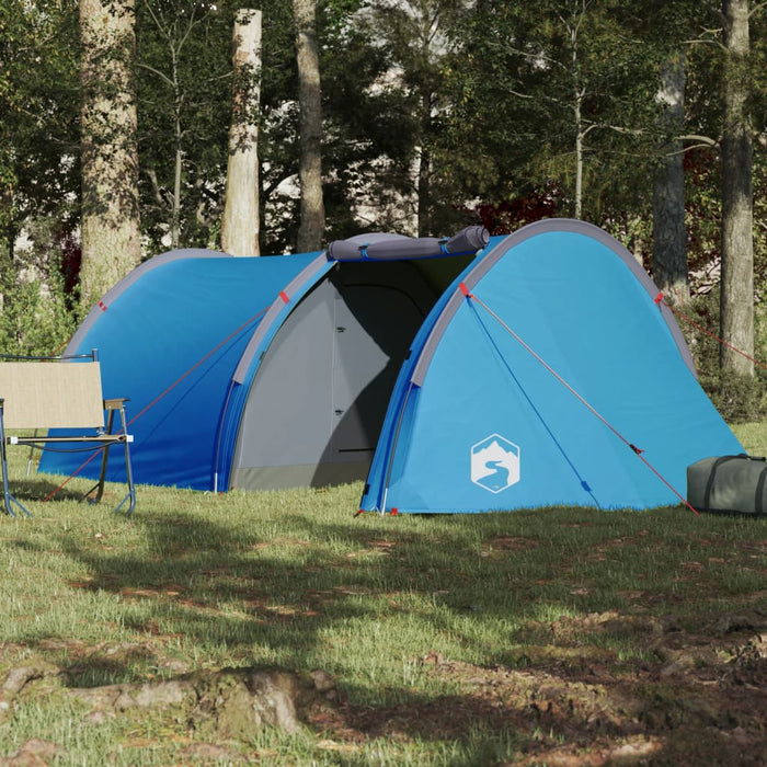 Campingtelt 4 personer blå 405x170x106 cm 185T taft