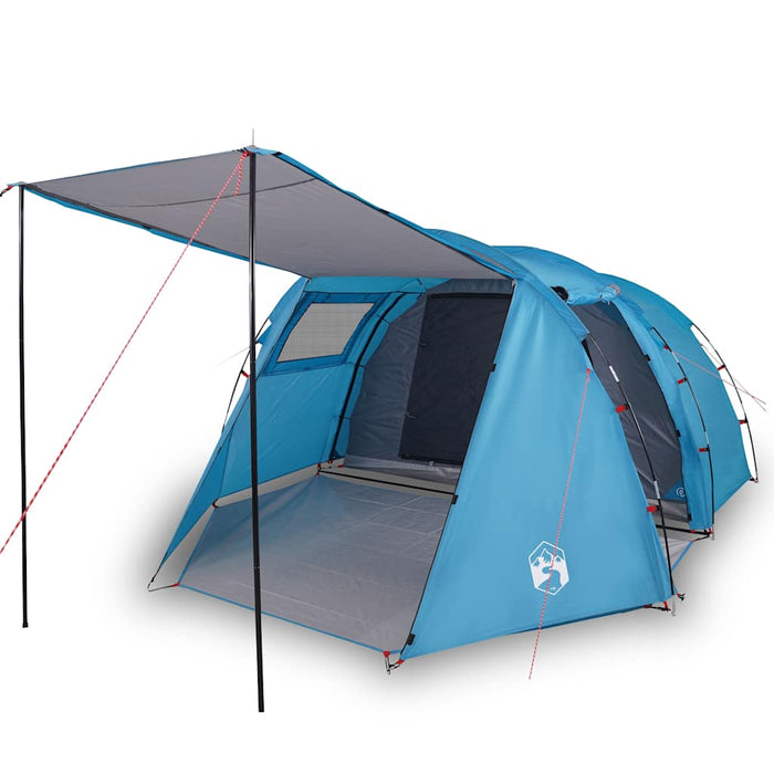 Campingtelt 4 personer blå 420x260x153 cm 185T taft