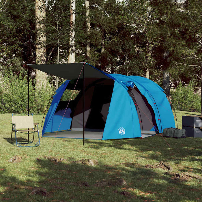 Campingtelt 4 personer blå 420x260x153 cm 185T taft