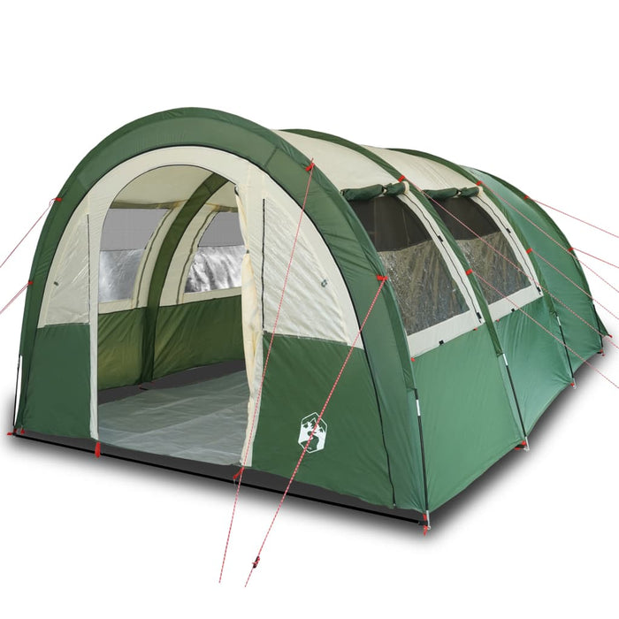 Campingtelt 4 personer grønn 483x340x193 cm 185T taft