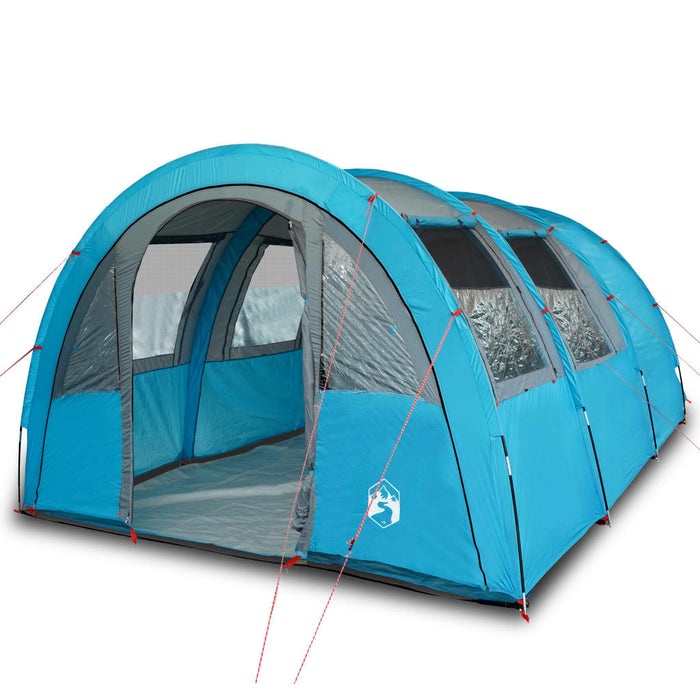 Campingtelt 4 personer blå 483x340x193 cm 185T taft