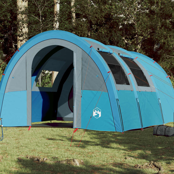 Campingtelt 4 personer blå 483x340x193 cm 185T taft