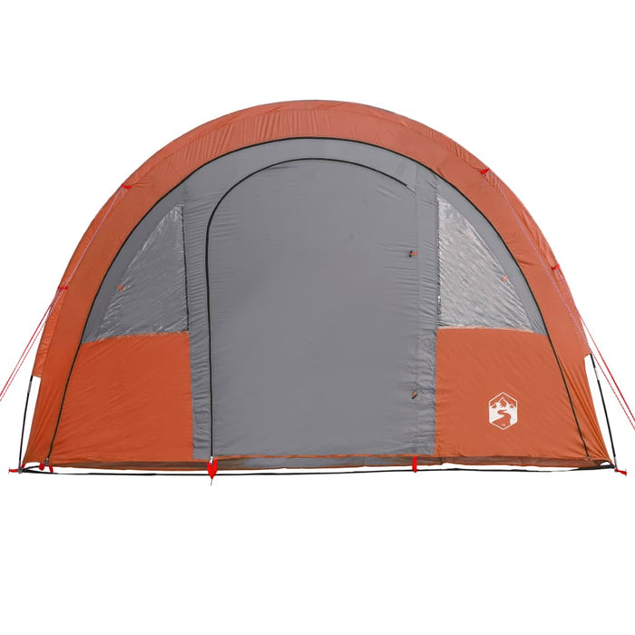 Campingtelt 4 personer grå og oransje 483x340x193 cm 185T taft