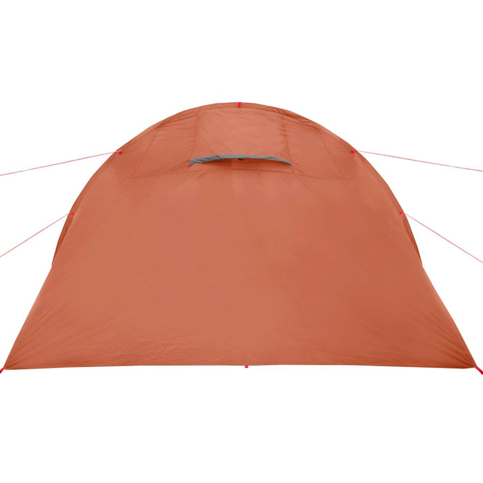 Campingtelt 4 personer grå og oransje 483x340x193 cm 185T taft