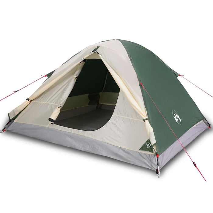 Campingtelt 3 personer grønn 240x217x120 cm 190T taft