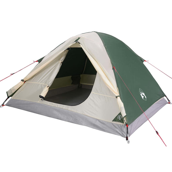 Campingtelt 3 personer grønn 240x217x120 cm 190T taft