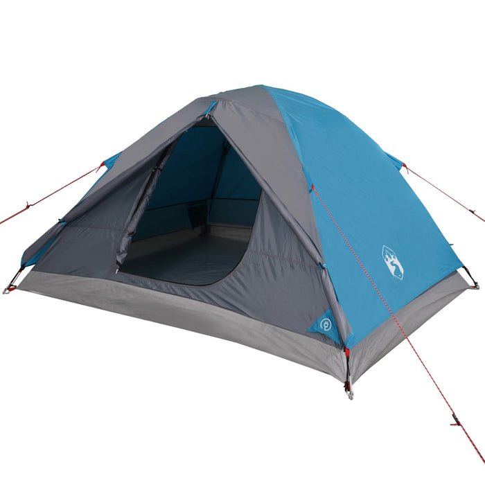 Campingtelt 3 personer blå 240x217x120 cm 190T taft