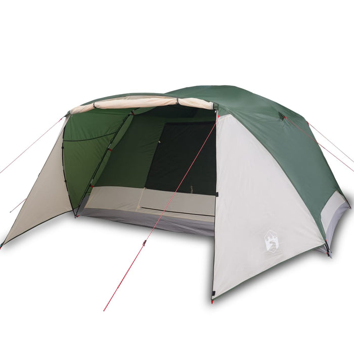 Campingtelt 4 personer grønn 350x280x155 cm 190T taft