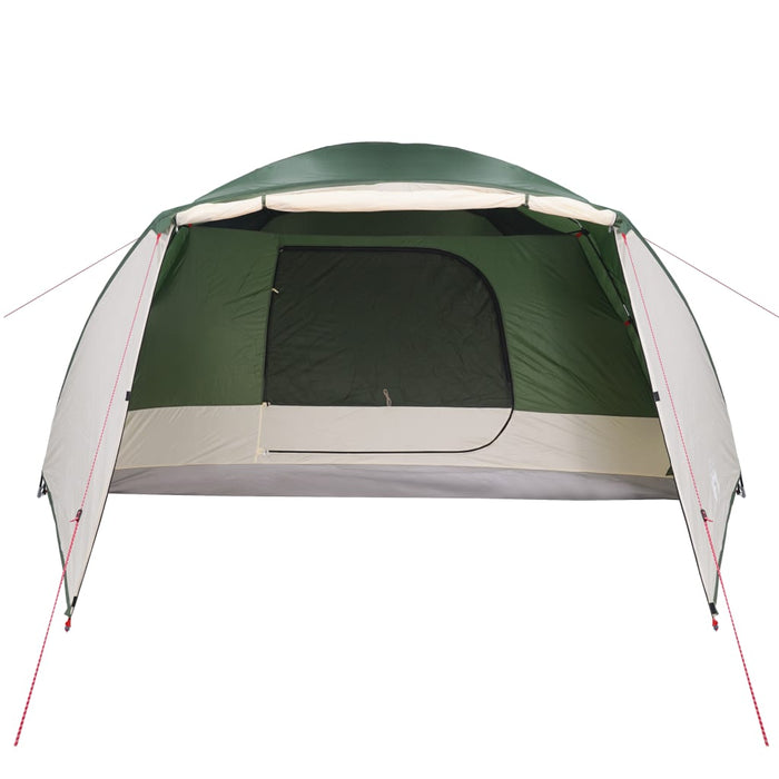 Campingtelt 4 personer grønn 350x280x155 cm 190T taft