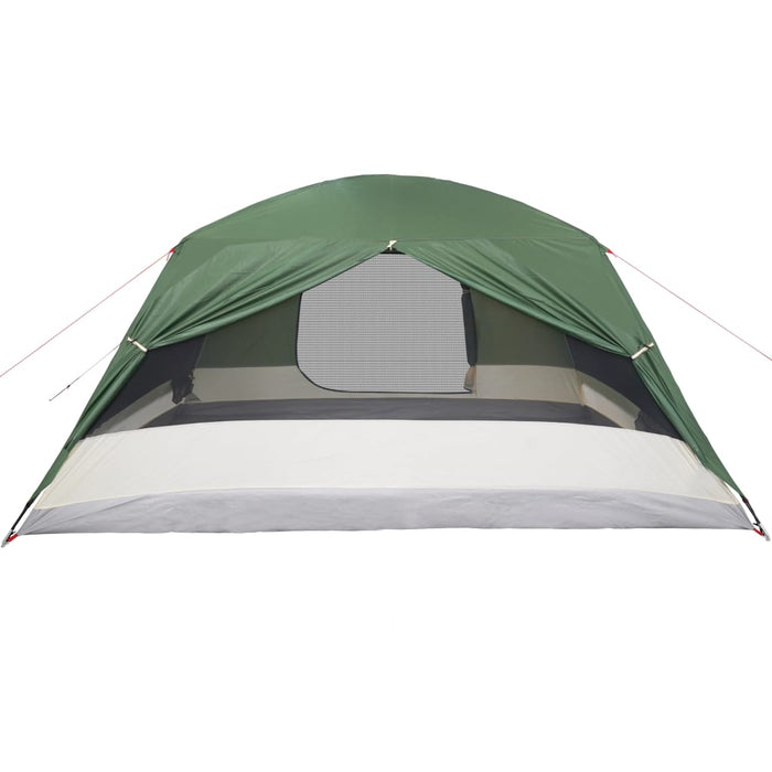 Campingtelt 4 personer grønn 350x280x155 cm 190T taft