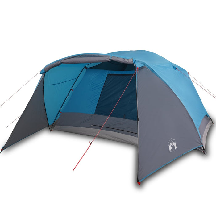 Campingtelt 4 personer blå 350x280x155 cm 190T taft