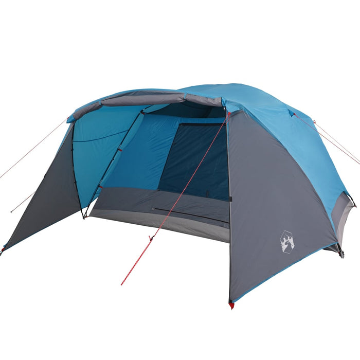 Campingtelt 4 personer blå 350x280x155 cm 190T taft