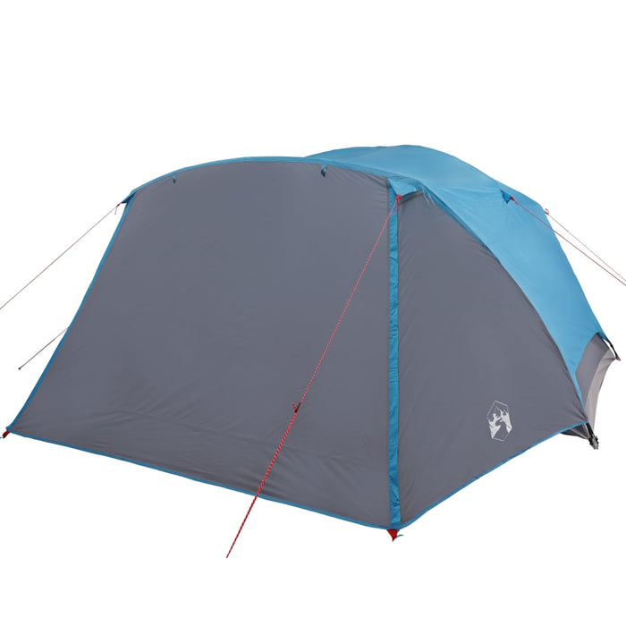 Campingtelt 4 personer blå 350x280x155 cm 190T taft