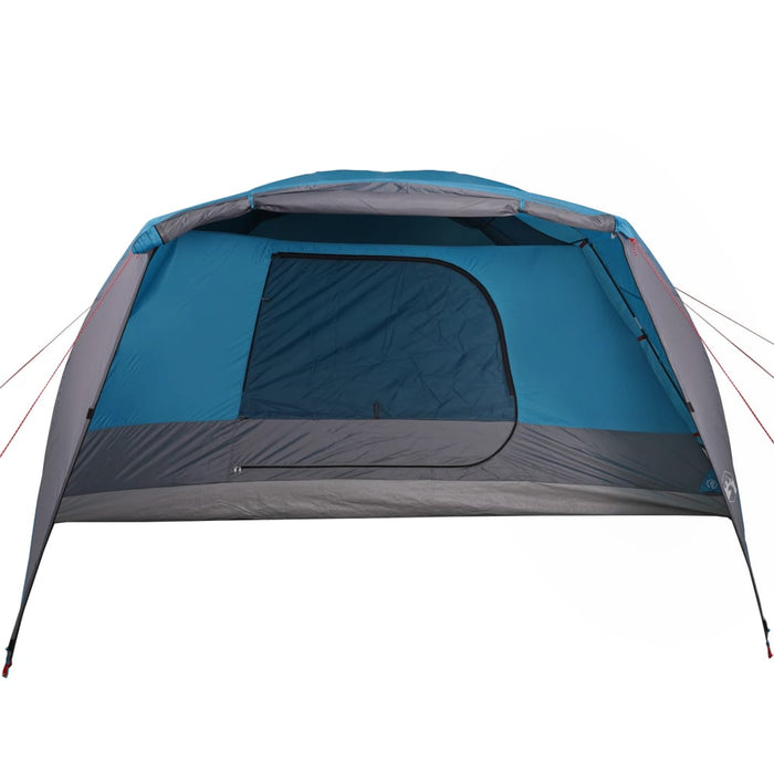 Campingtelt 4 personer blå 350x280x155 cm 190T taft