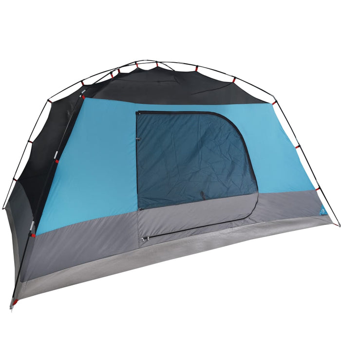 Campingtelt 4 personer blå 350x280x155 cm 190T taft