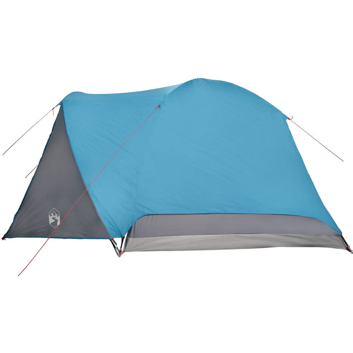 Campingtelt 4 personer blå 350x280x155 cm 190T taft