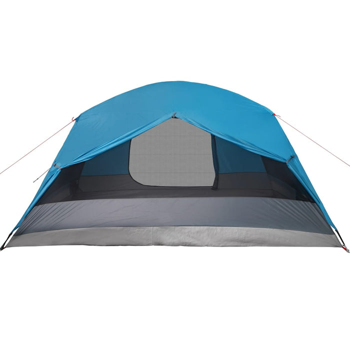 Campingtelt 4 personer blå 350x280x155 cm 190T taft