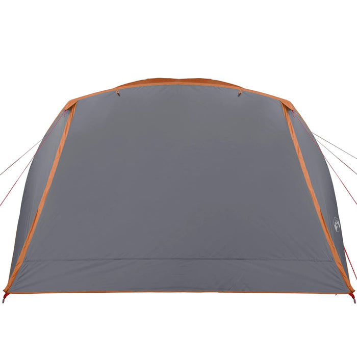 Campingtelt 4 personer grå og oransje 350x280x155 cm 190T taft