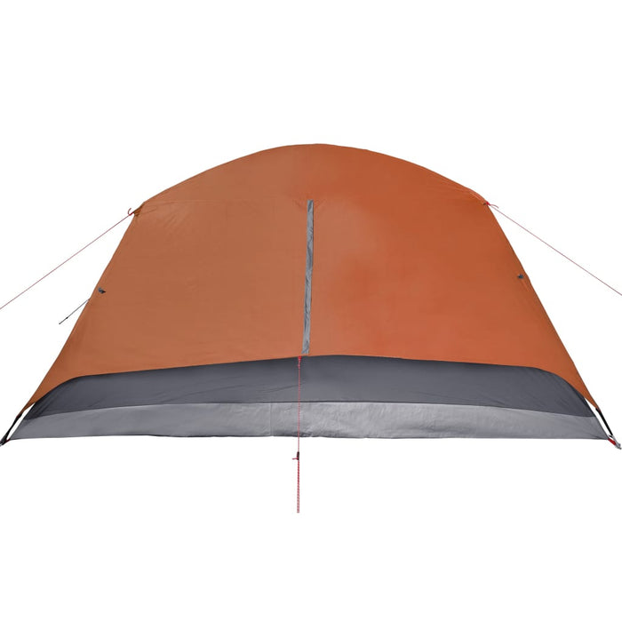 Campingtelt 4 personer grå og oransje 350x280x155 cm 190T taft