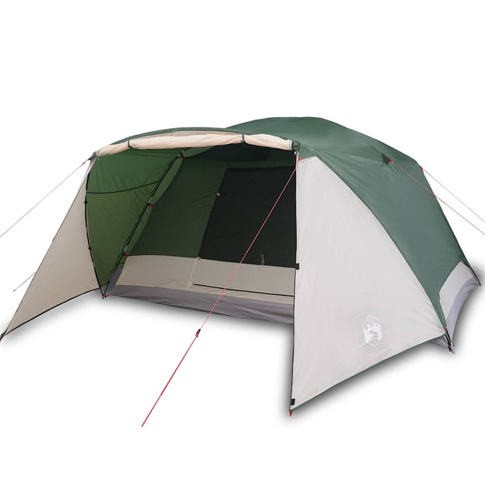 Campingtelt 6 personer grønn 412x370x190 cm 190T taft