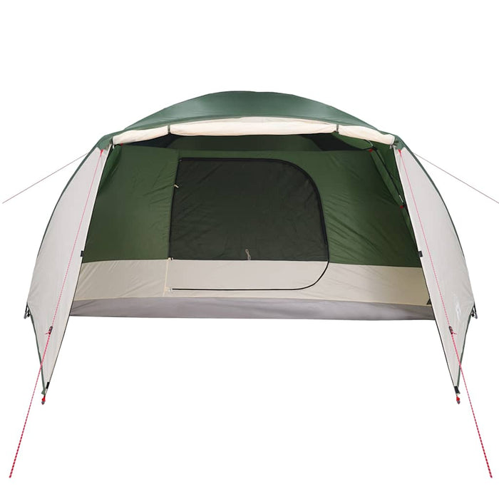 Campingtelt 6 personer grønn 412x370x190 cm 190T taft