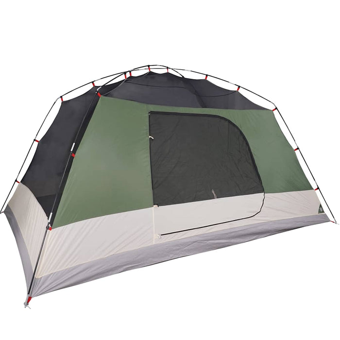 Campingtelt 6 personer grønn 412x370x190 cm 190T taft