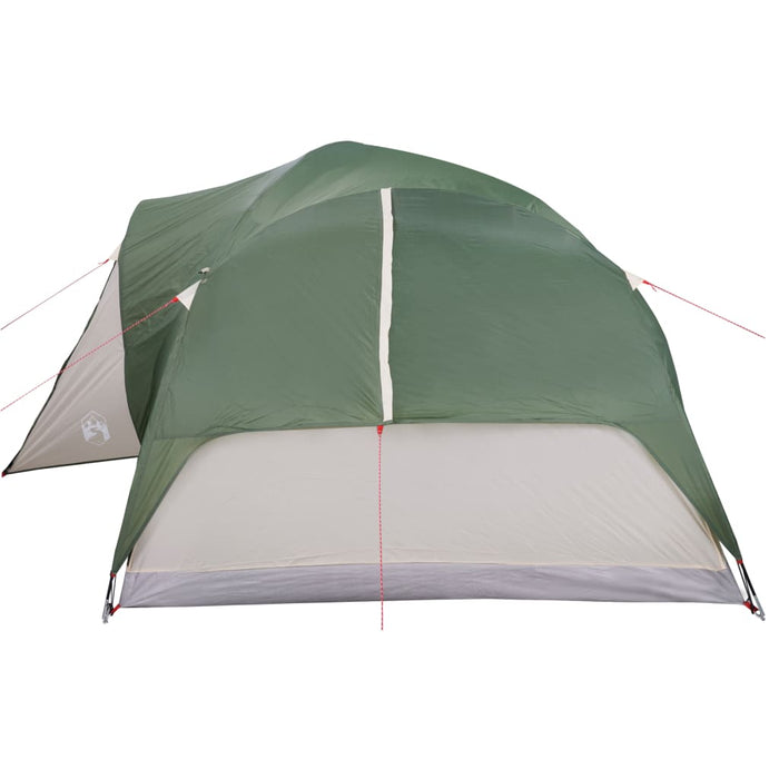 Campingtelt 8 personer grønn 360x430x195 cm 190T taft