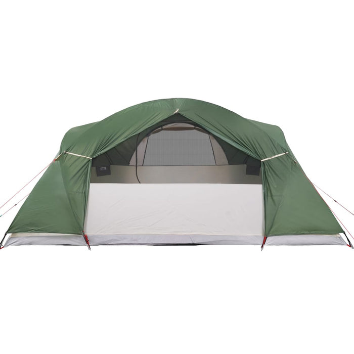 Campingtelt 8 personer grønn 360x430x195 cm 190T taft